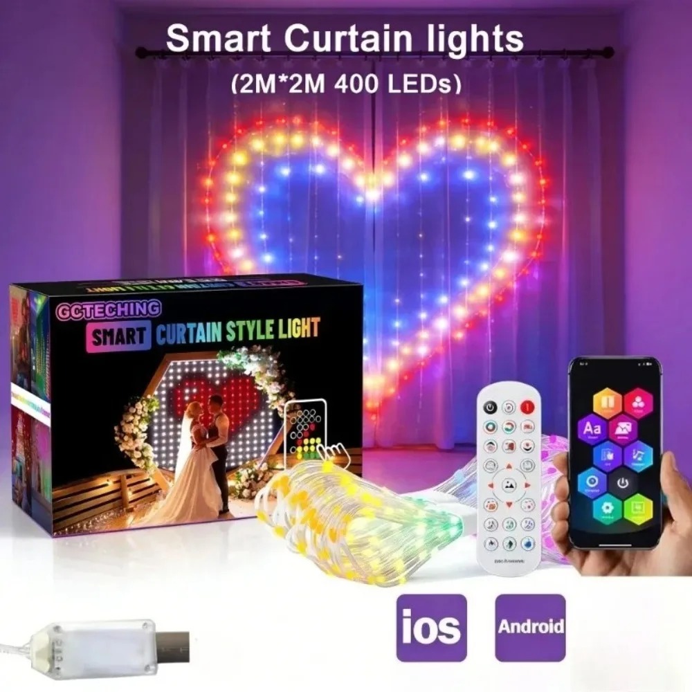 Garden Lighting Decor - Zewnętrzne LED-owe zasłony świetlne z funkcją