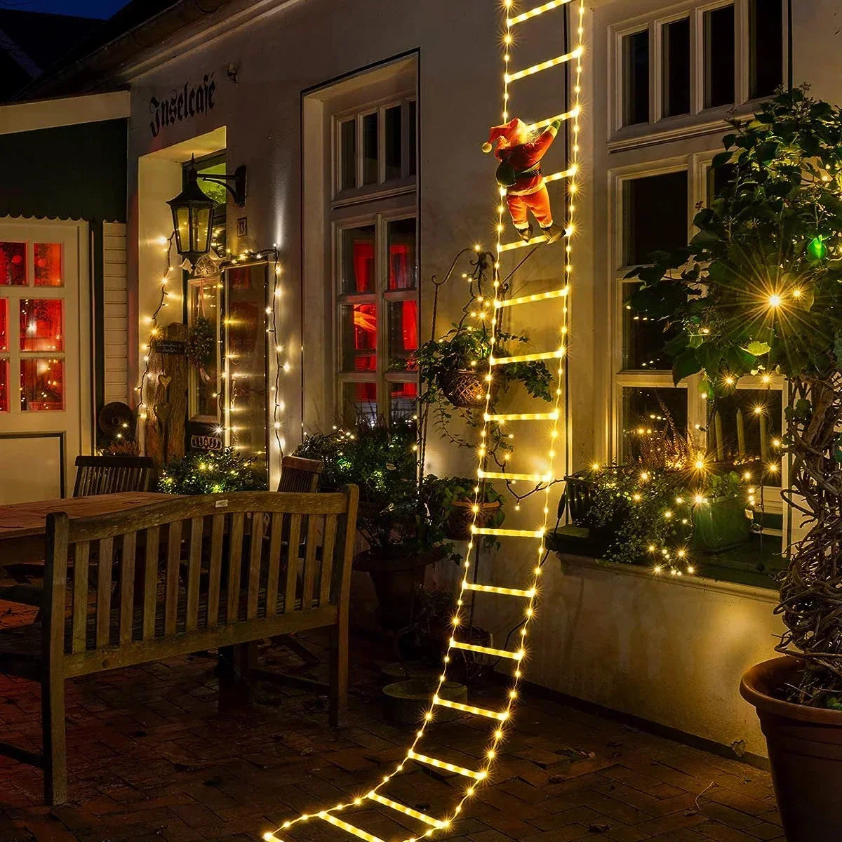 Home Decor Lighting Tree - Lampka drabinowa LED dla Świętego Mikołaja