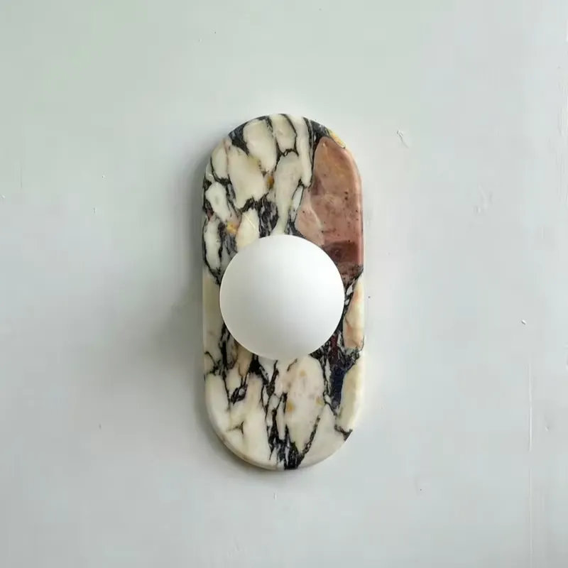 Room Lighting Bedroom Decor - Minimalistyczna lampa ścienna z naturalnego marmuru
