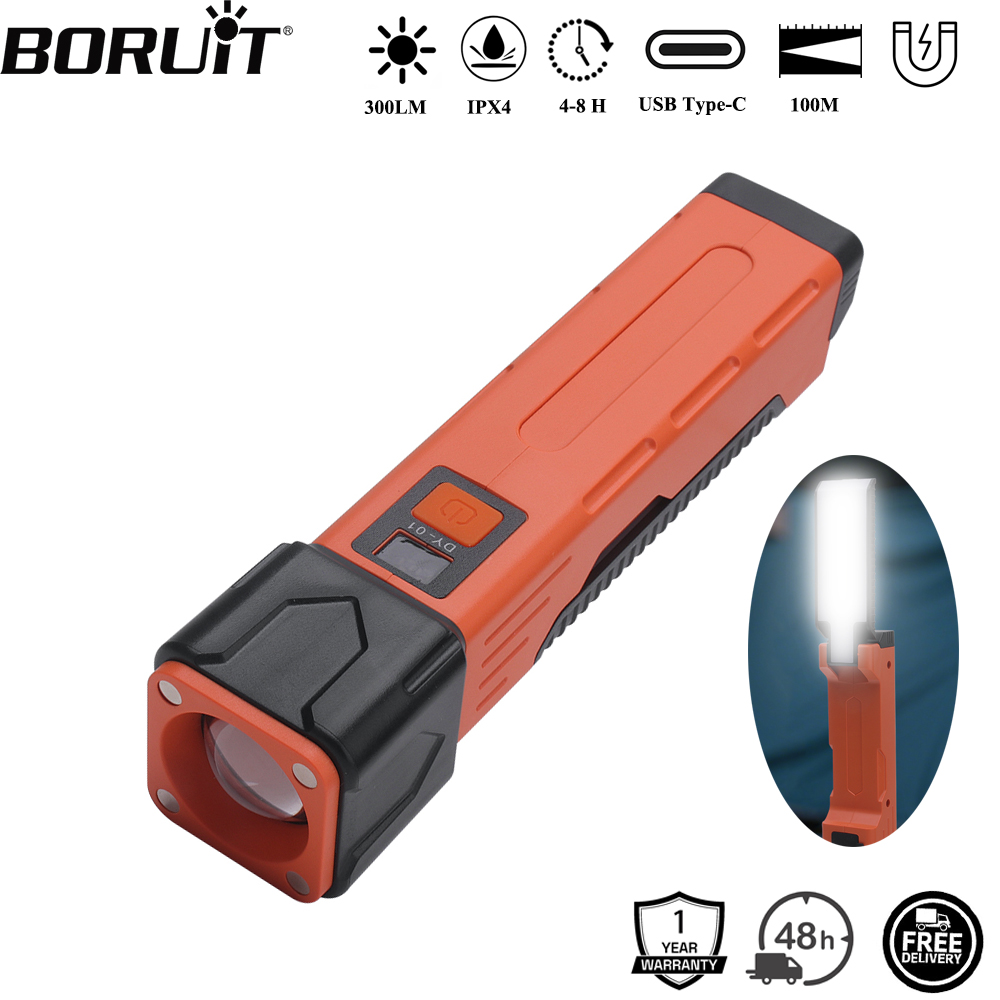 Orange Lighting Decor - BORUiT 300LM LED Latarka Robocza z