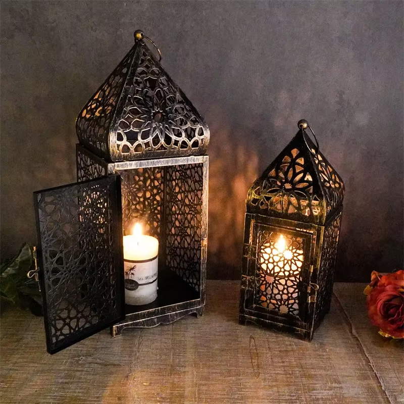 Lighting Decoration Ideas For Home - Śródziemnomorski Arabski Metalowy Vintage Lampion Wietrzny