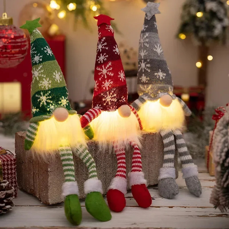 Home Decor Lighting Tree - Świąteczne ozdoby choinkowe bez twarzy, gnomy,
