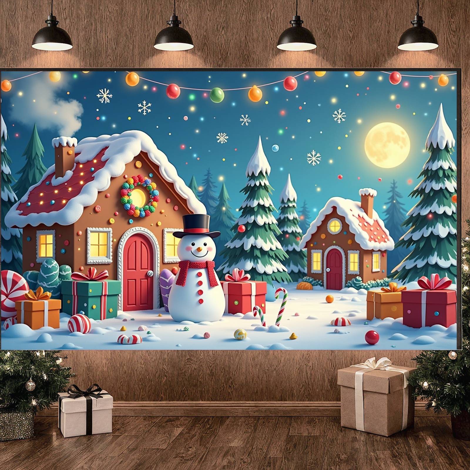Lighting Decor Photos - Dekoracje świąteczne, domek z piernika, bałwan,