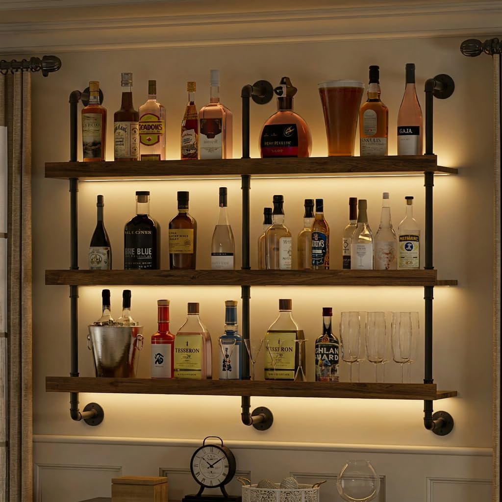 Kitchen Decor Lighting - Półka na wino do montażu na