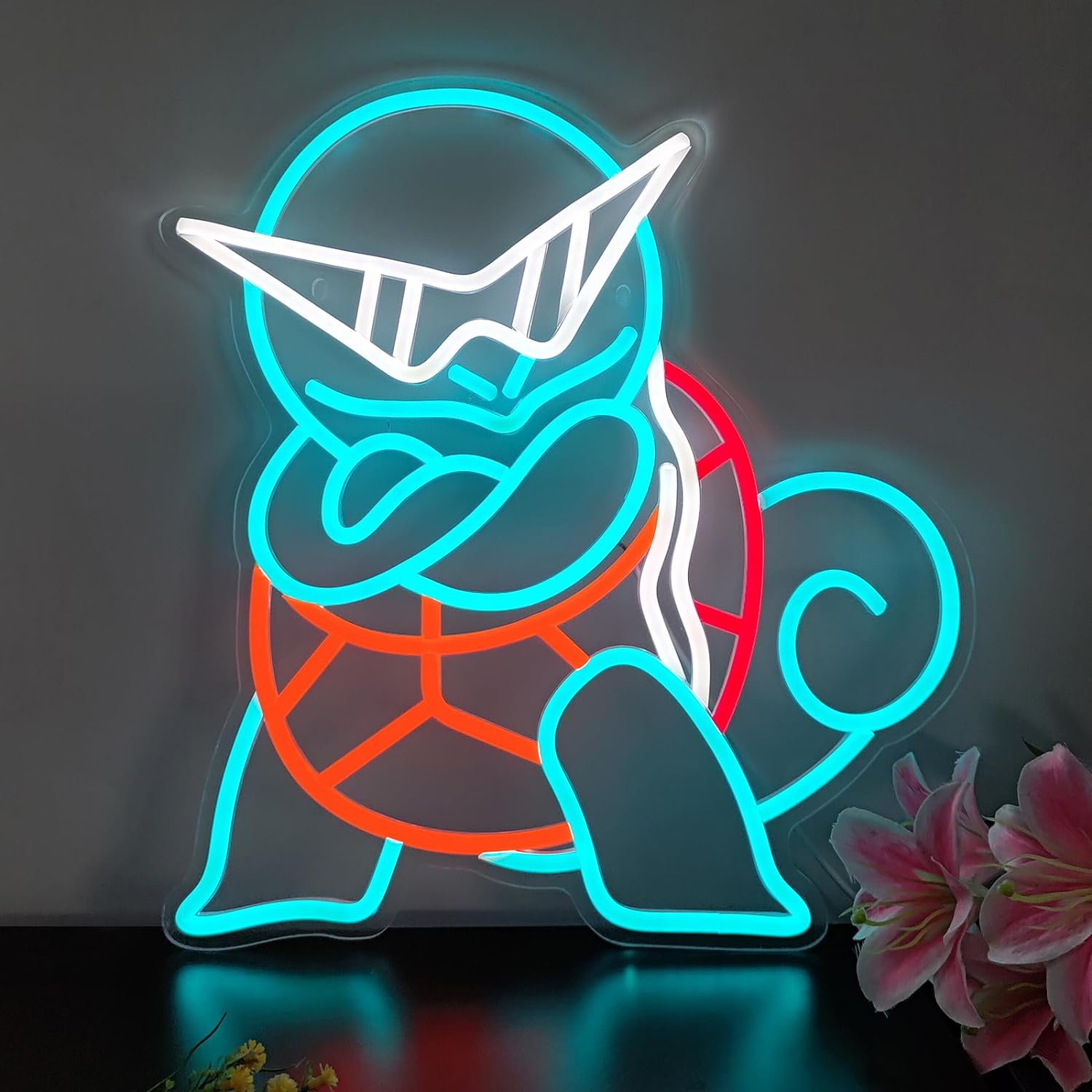 Lighting Room Decor Items - Neonowy Znak LED Pokemon Squirtle, Świecący