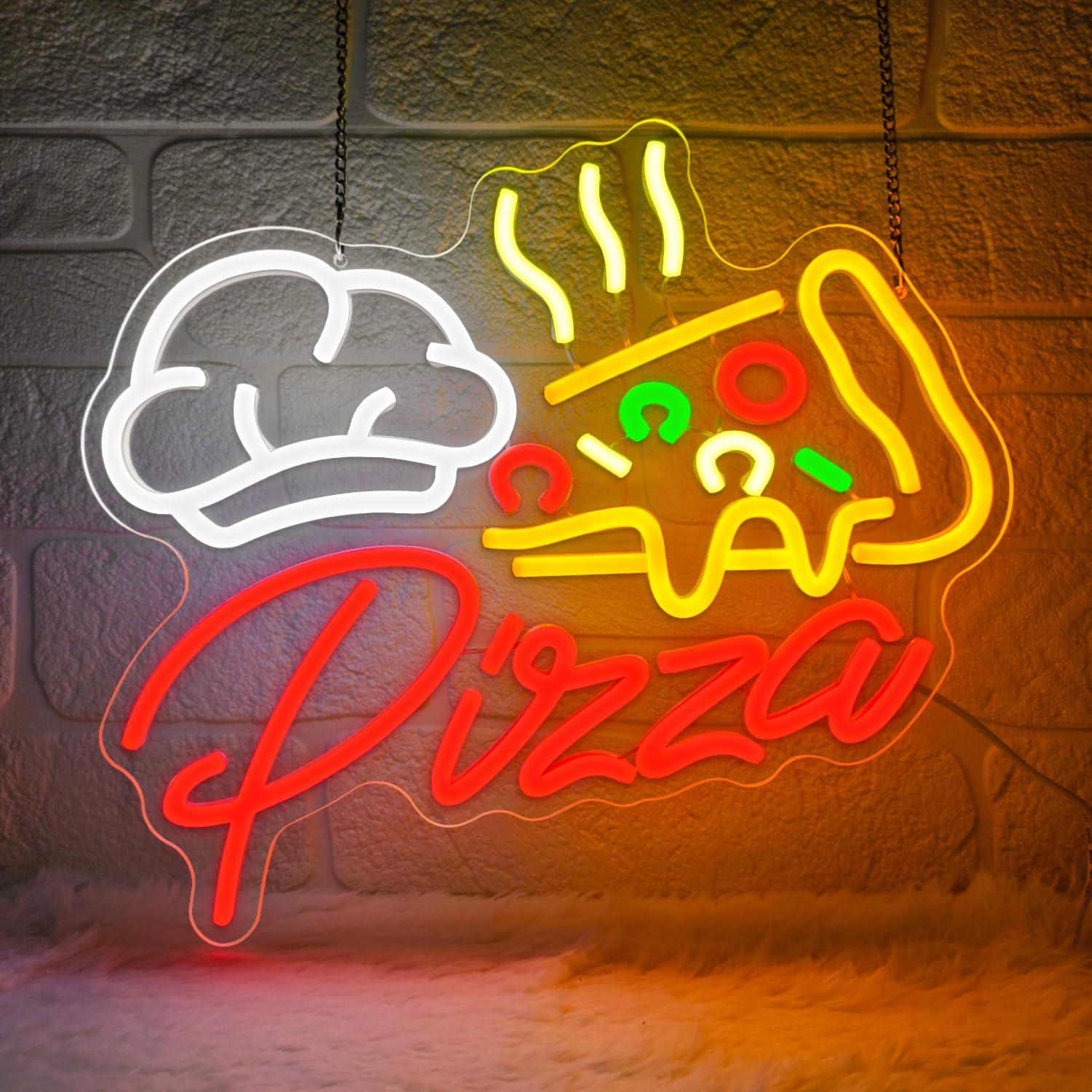 Kitchen Decor Lighting - Neonowy szyld pizza, kolorowe oświetlenie LED