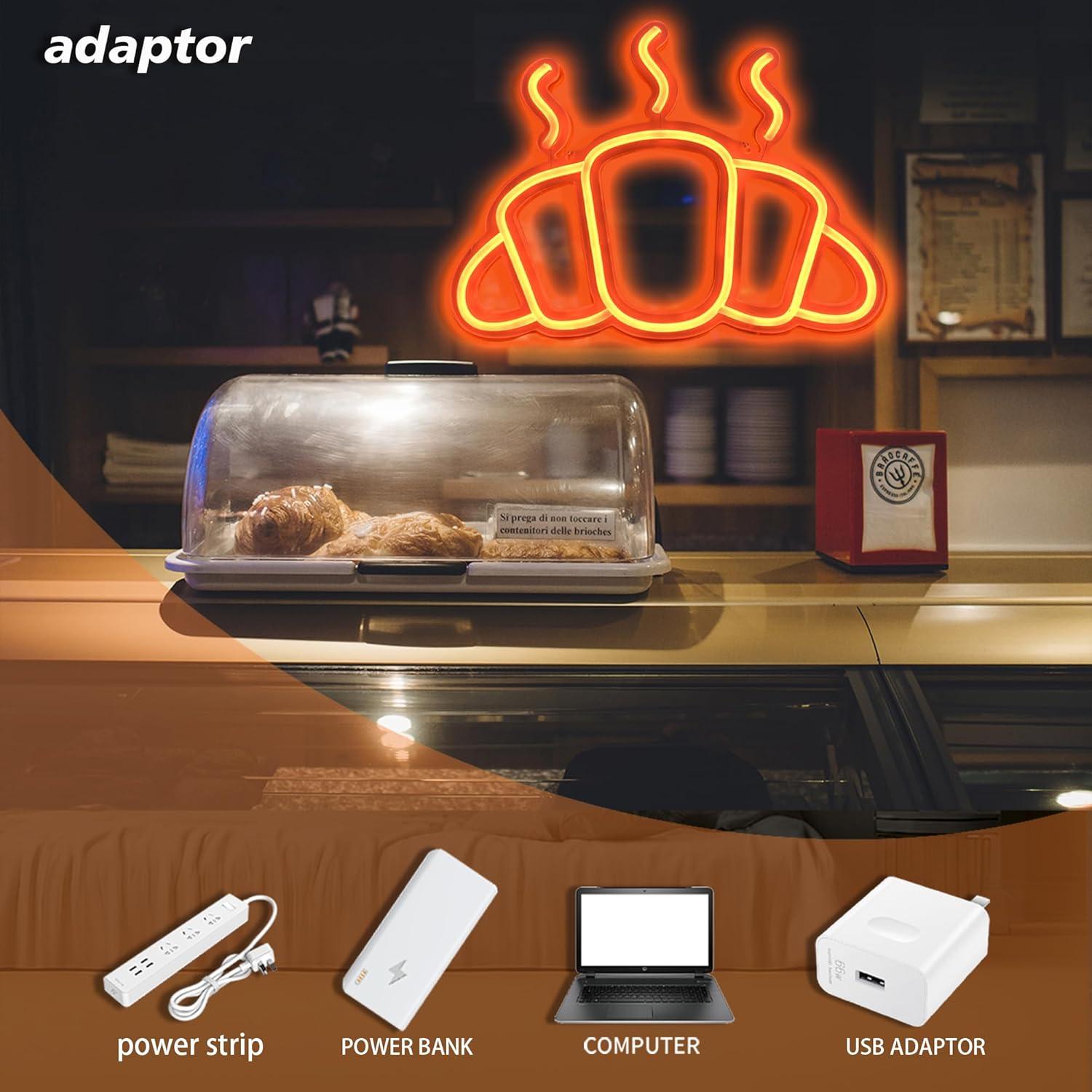 Neonowy szyld Croissant, zasil – Kitchen Decor Lighting recenzja i cena