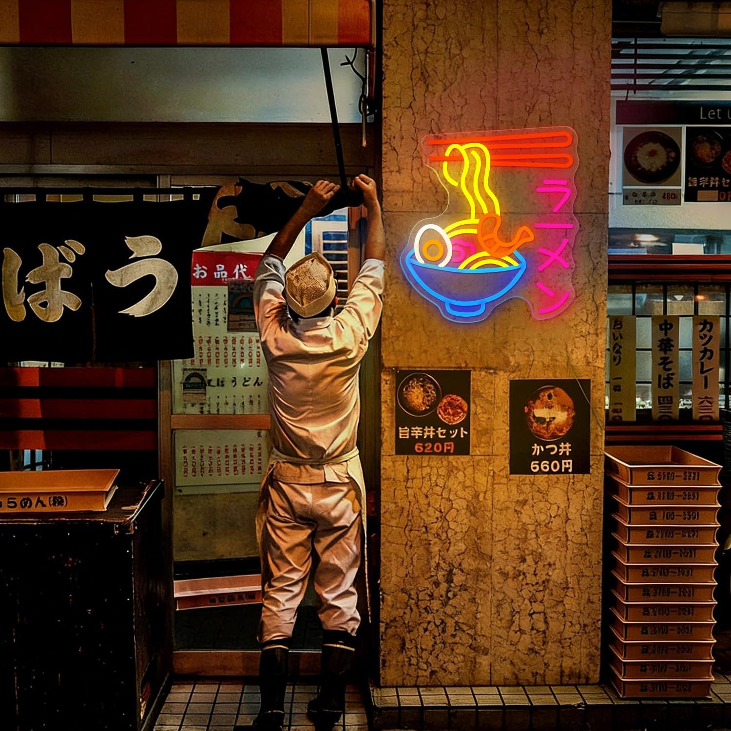 Neonowy szyld Ramen, japońska  – Kitchen Decor Lighting recenzja i cena