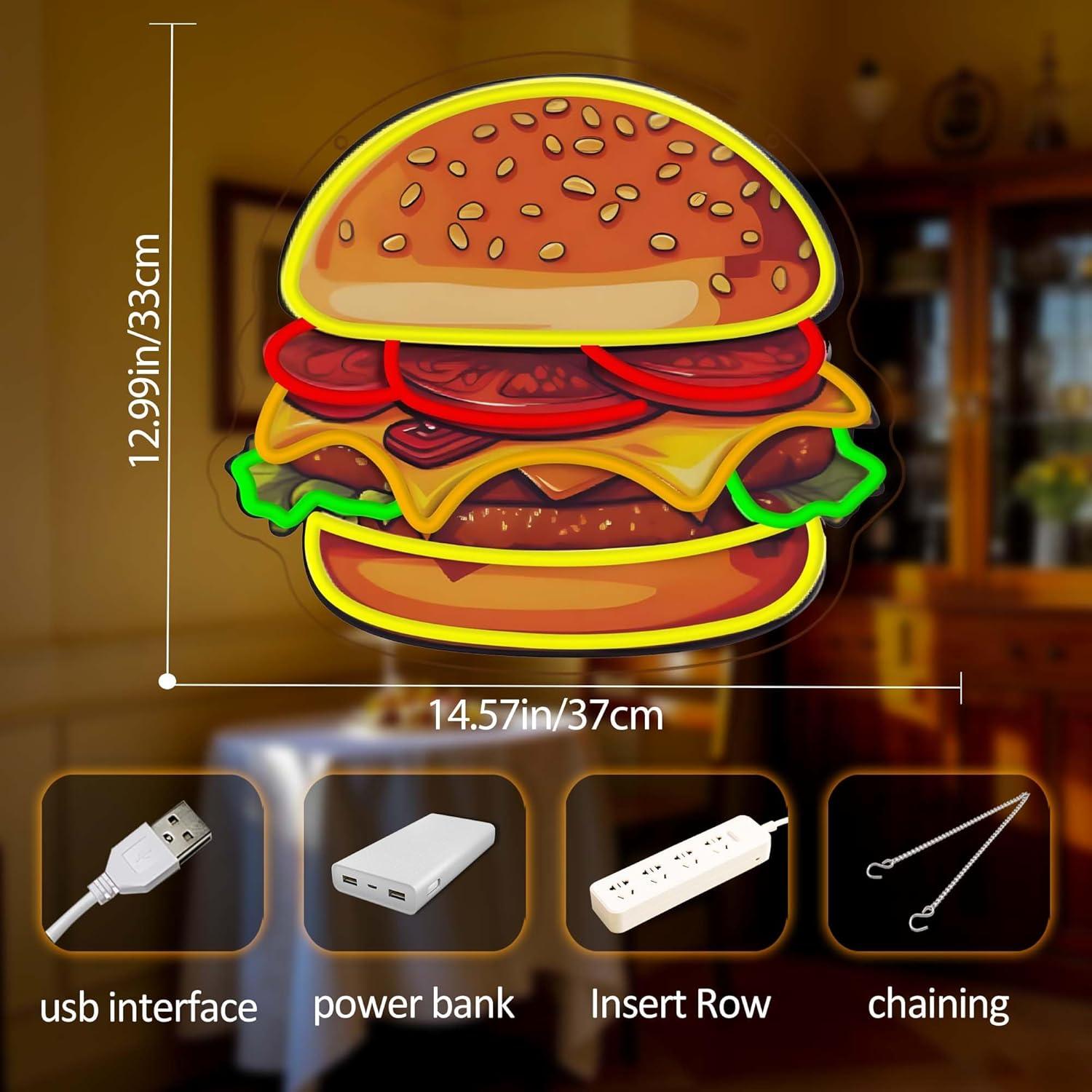 Neonowy Znak LED Burger Hambur – Kitchen Decor Lighting recenzja i cena