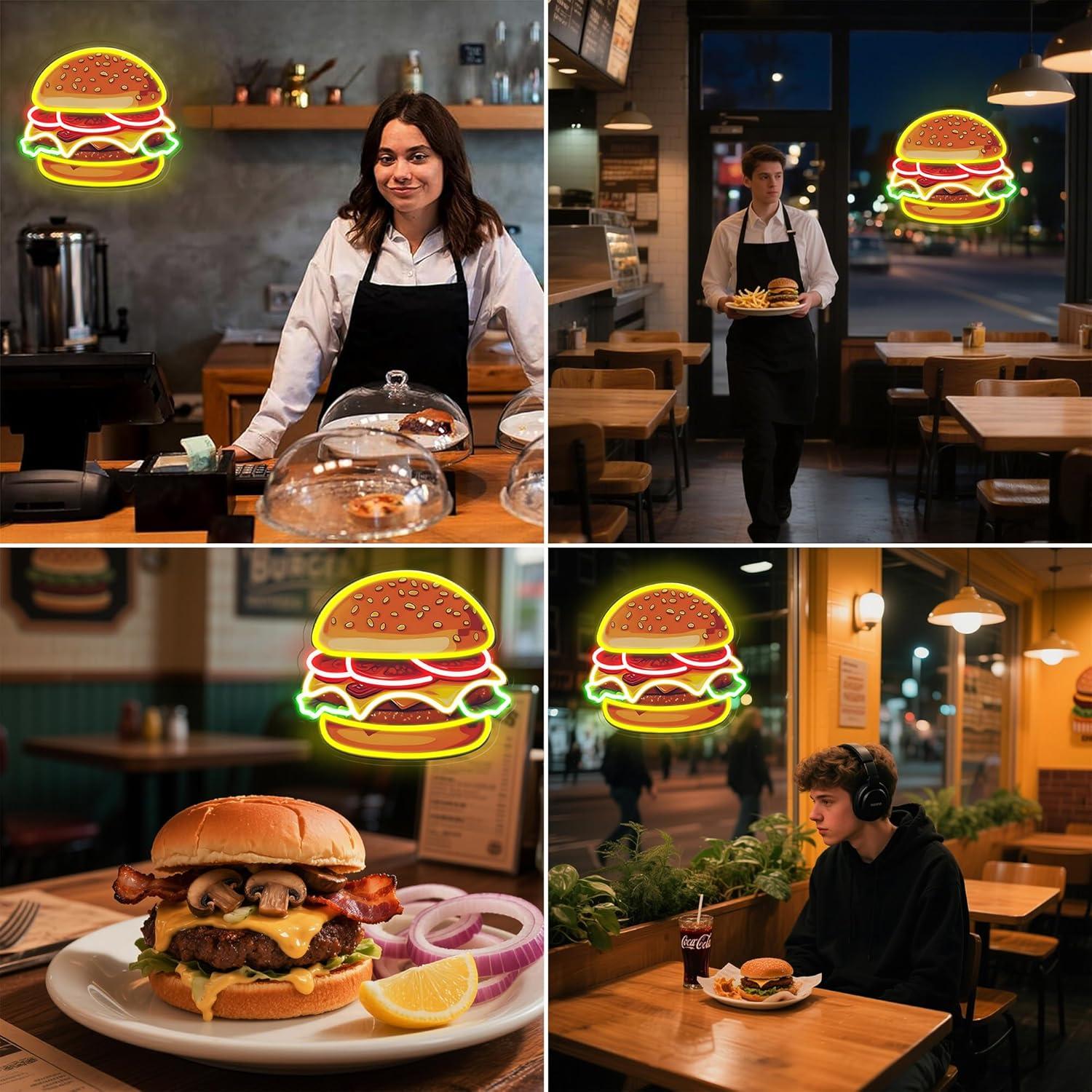 Neonowy Znak LED Burger Hambur – Kitchen Decor Lighting recenzja i cena